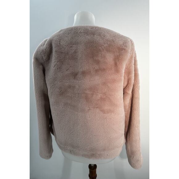 NWT H&M Divided Pink Faux Fur Jacket Women’s Small S Plush Soft Winter Coat Boho - Picture 4 of 6